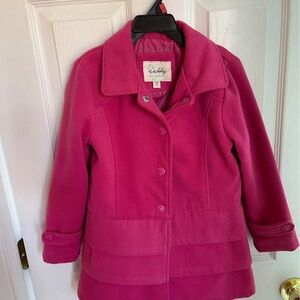 Kids Pink Wool Coat Size 6X
